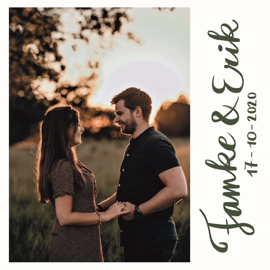 Voortkant trouwkaart