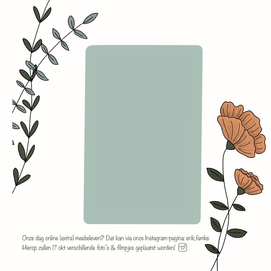 Binnenkant trouwkaart